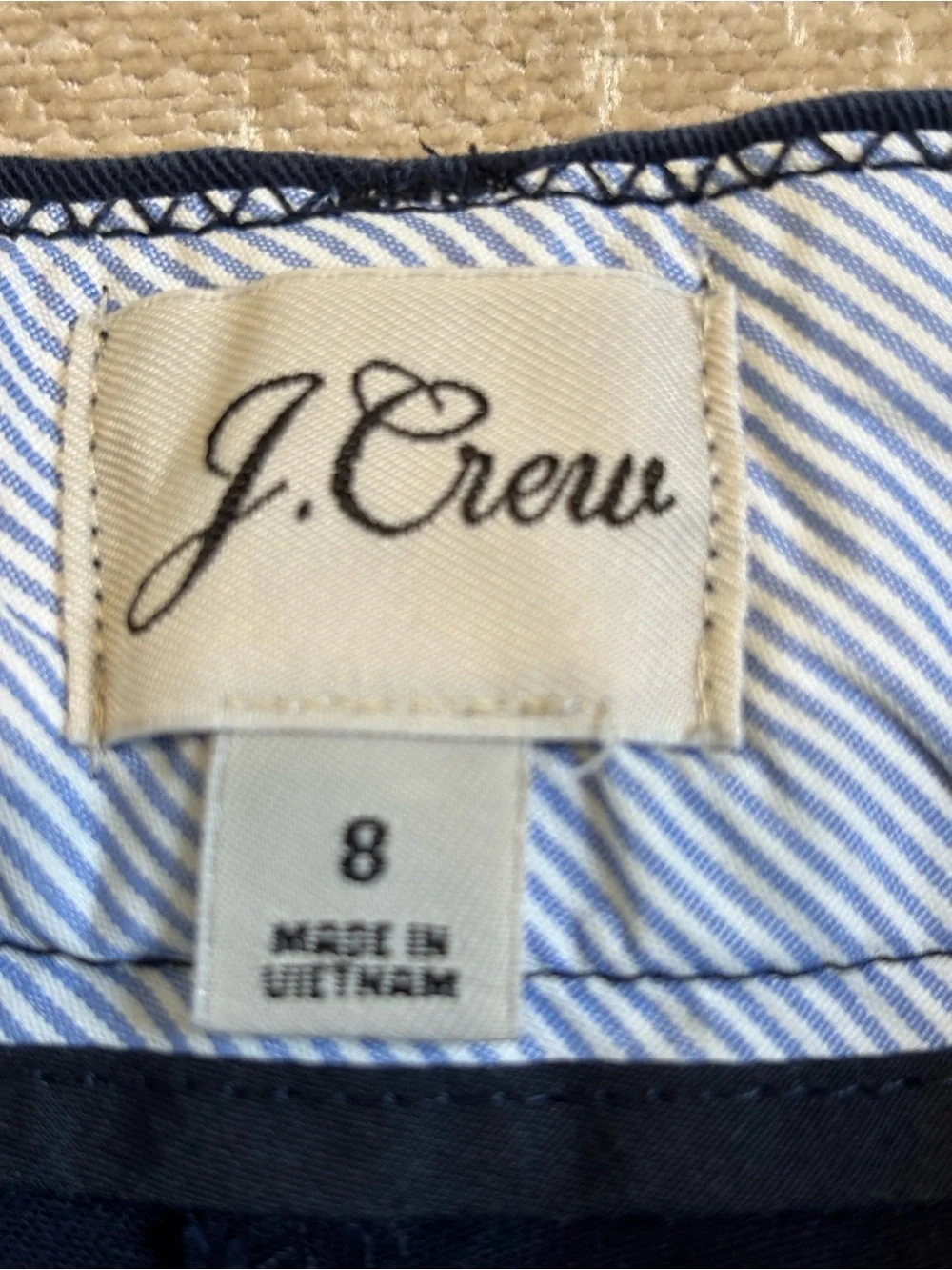 J.Crew 4” Stretch Chino Shorts Navy Blue Size 8 H5806 Classic Preppy EUC